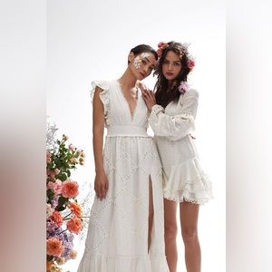 NWT HEMANT & NANDITA Ruby Maxi Dress, white, XS